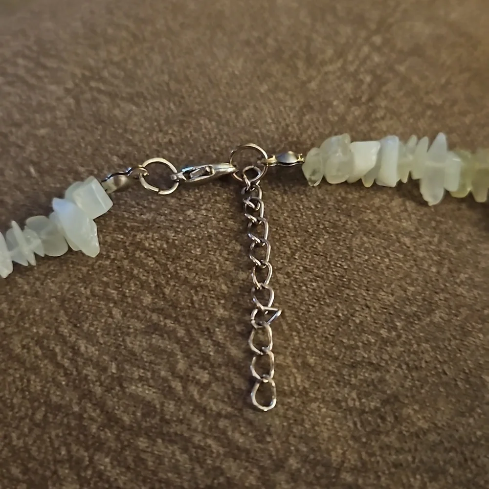 3/$30 Light Green Chip Gemstone Necklace